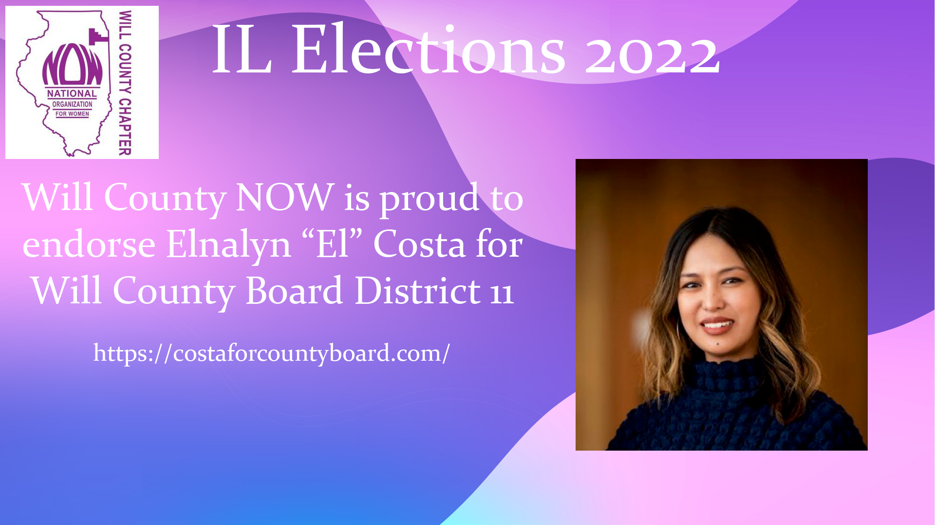 Will County NOW Endorses Elnalyn “El” Costa for Will County Board District 11