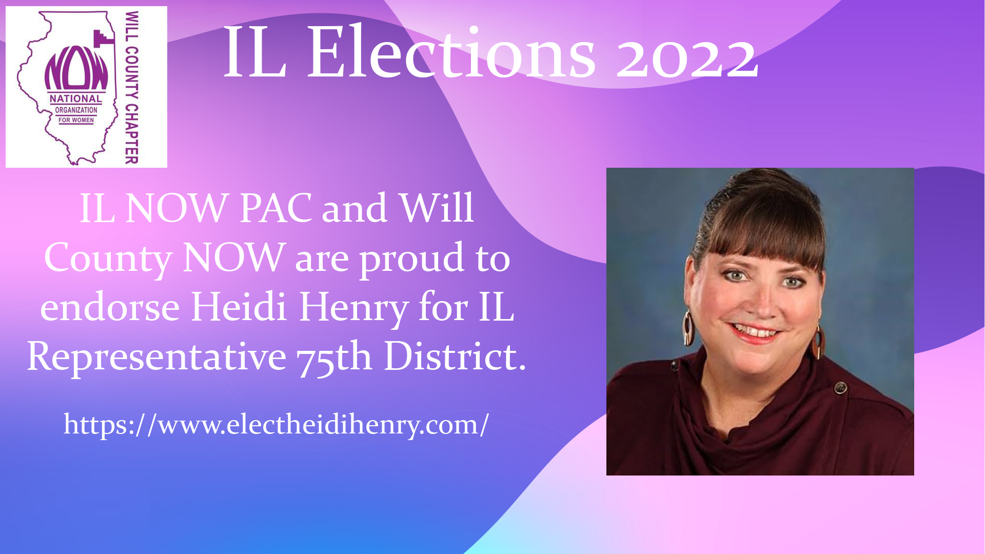 Will County NOW Endorses Heidi Henry for IL Representative 75th District