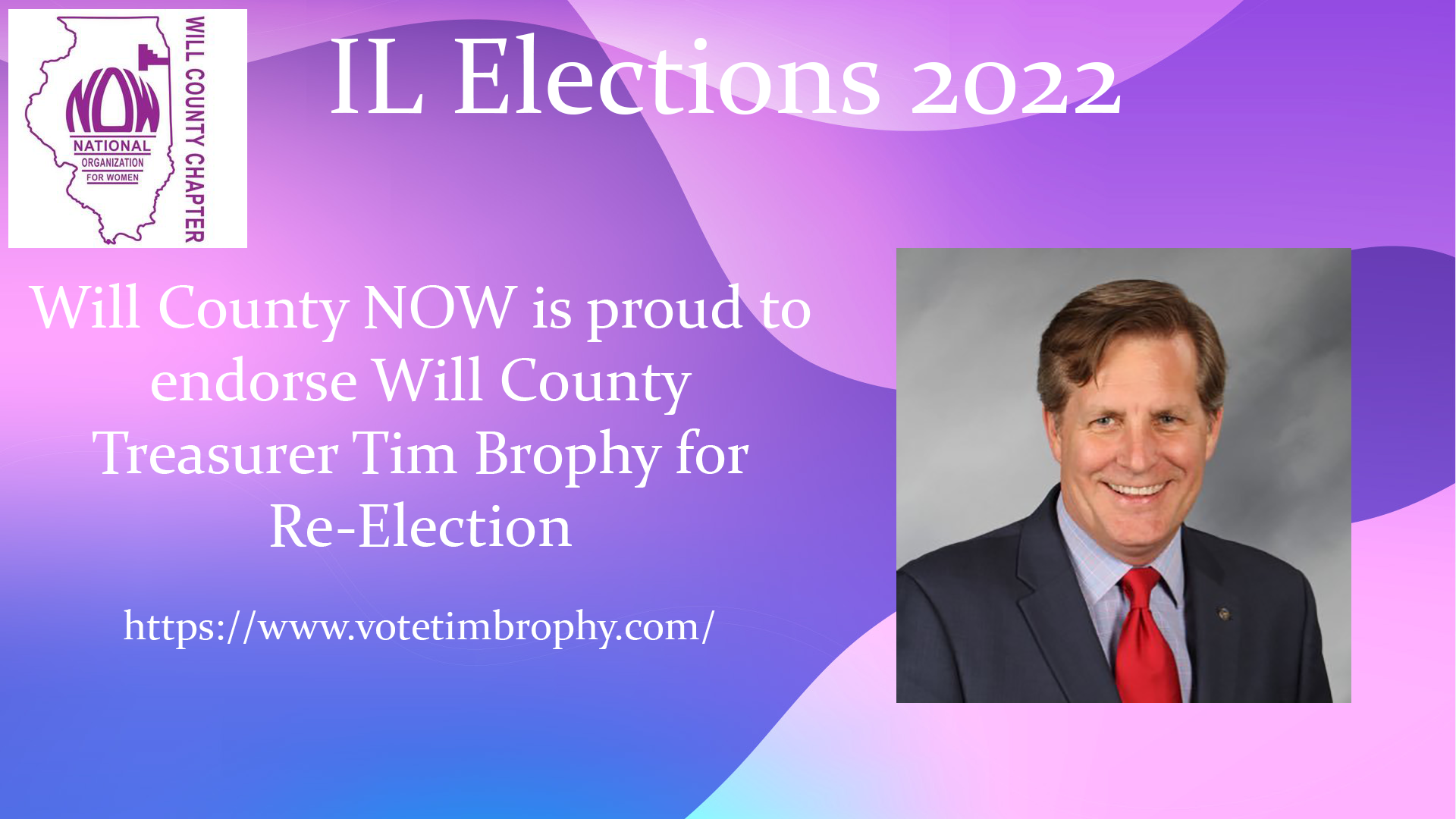 Will County NOW Endorses Will County Treasurer Tim Brophy for Re-Election