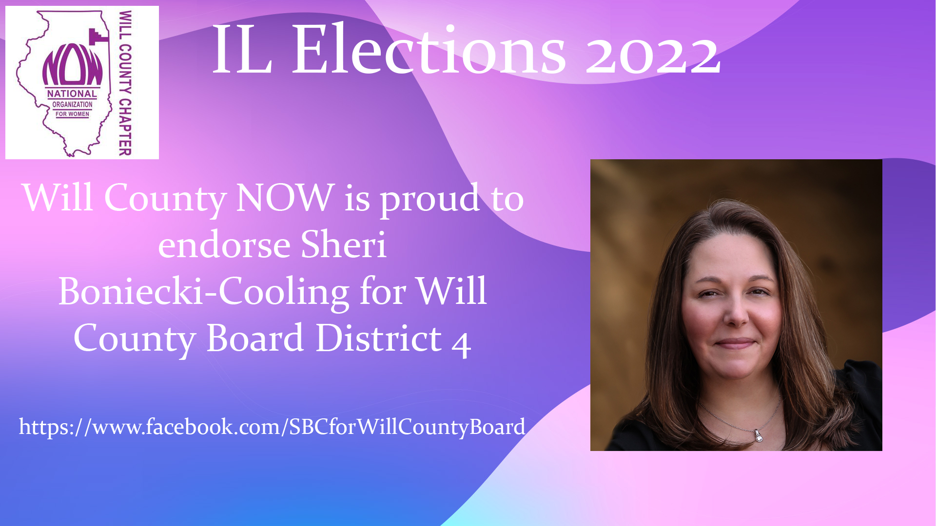 Will County NOW Endorses Sheri Boniecki-Cooling for Will County Board District 4