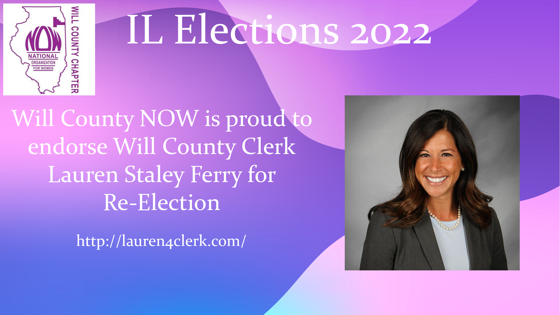 Will County NOW Endorses Will County Clerk Lauren Staley Ferry for Re-Election