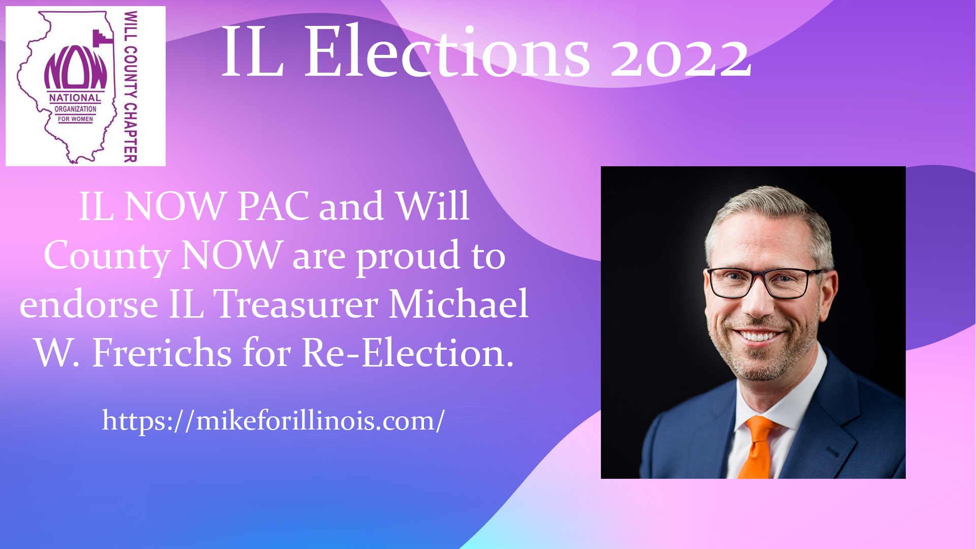 Will County NOW Endorses IL Treasurer Michael W. Frerichs for Re-Election