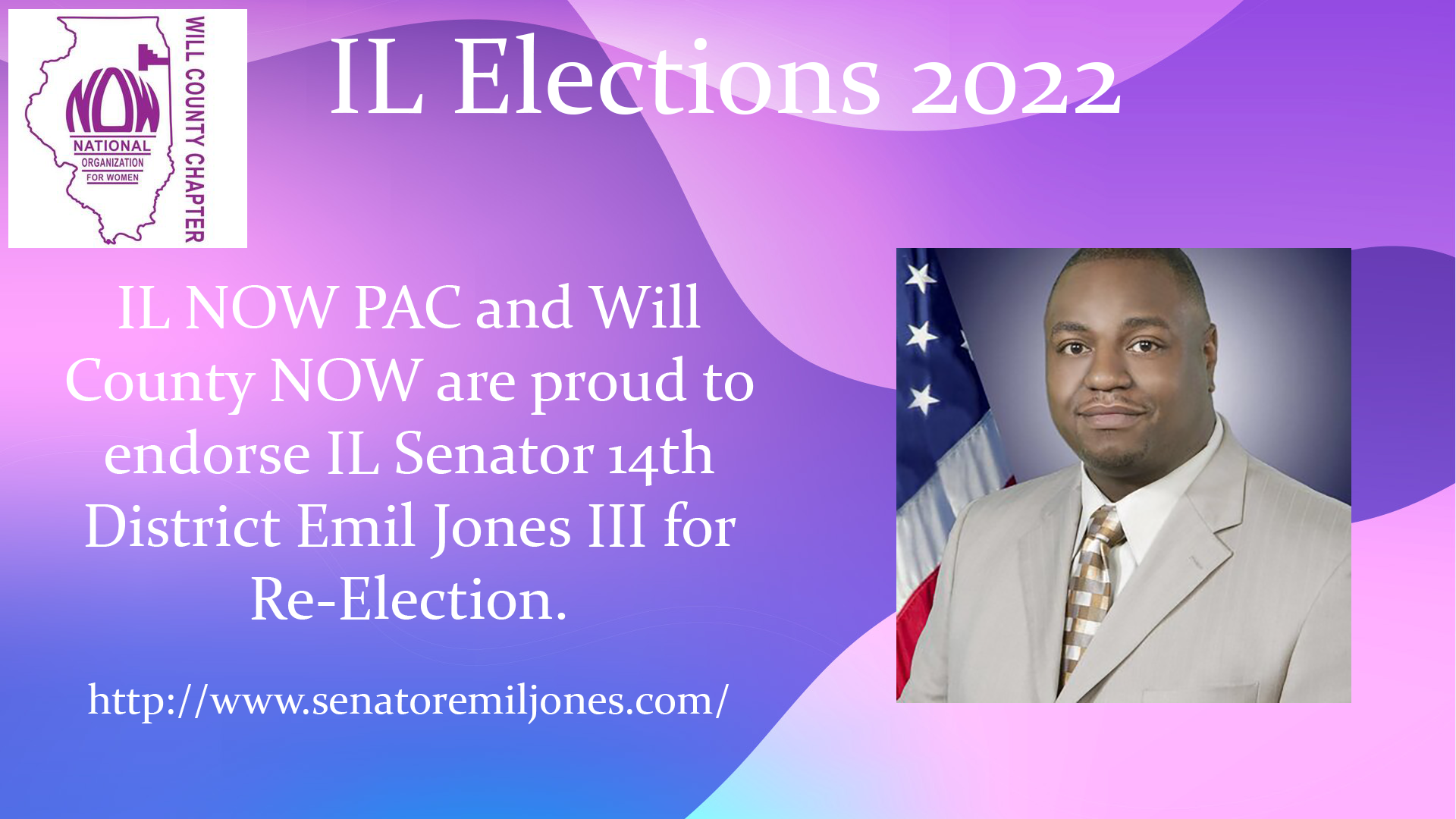 Will County NOW Endorses IL Senator 14th District Emil Jones III for Re-Election