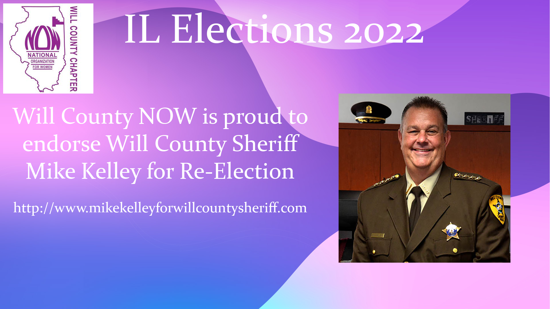 Will County NOW Endorses Will County Sheriff Mike Kelley for Re-Election
