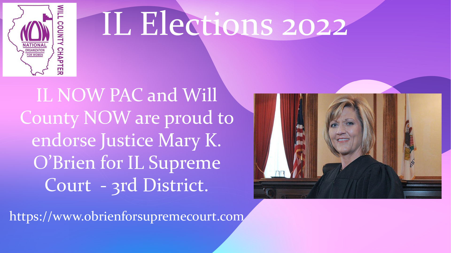 Will County NOW Endorses Justice Mary K. O’Brien for IL Supreme Court – 3rd District