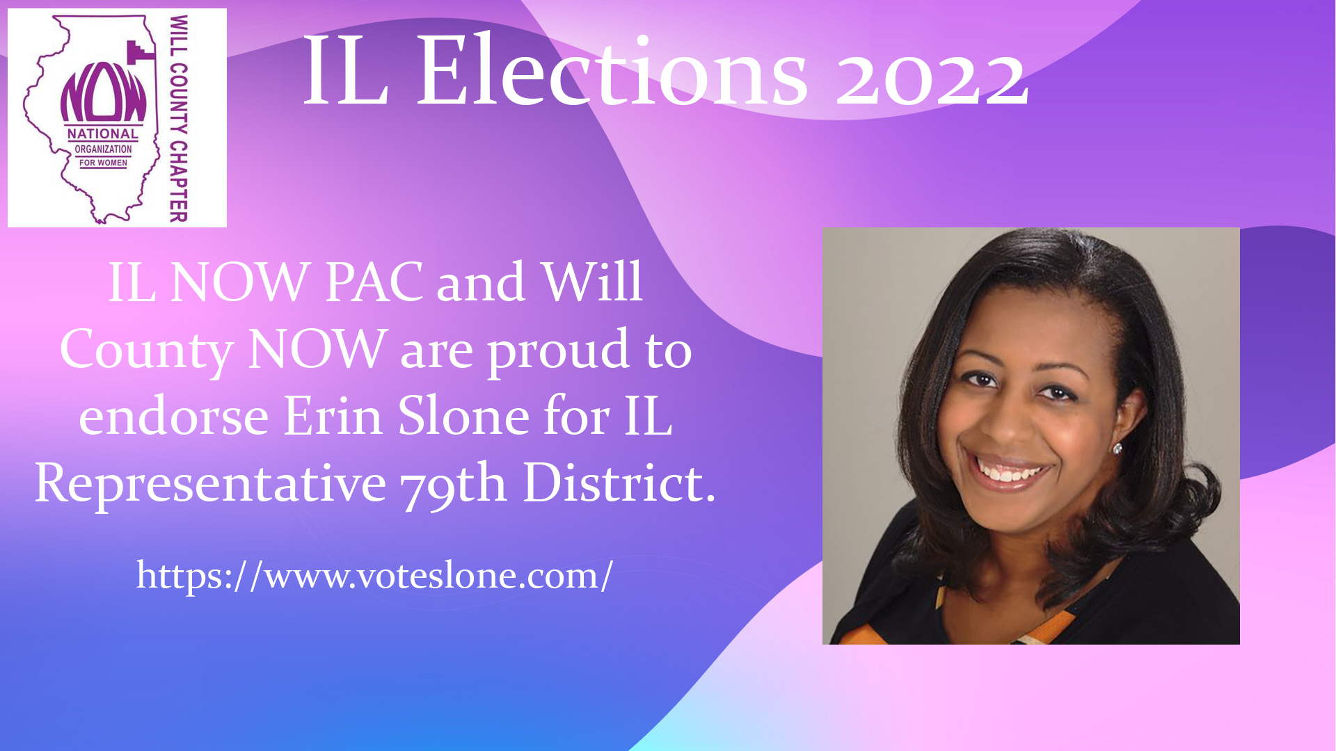 Will County NOW Endorses Erin Slone for IL Representative 79th District