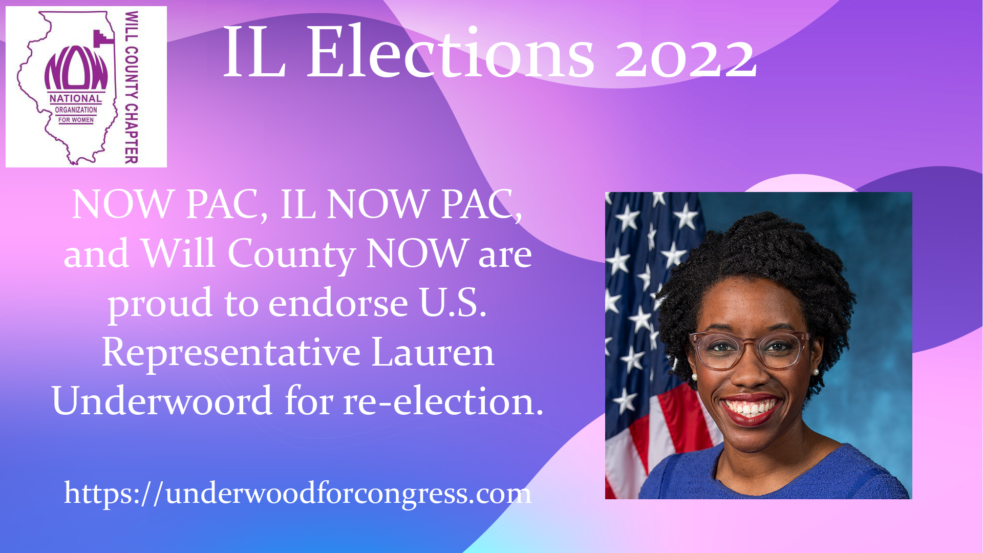 Will County NOW Endorses U.S. Representative Lauren Underwood for Re-Election